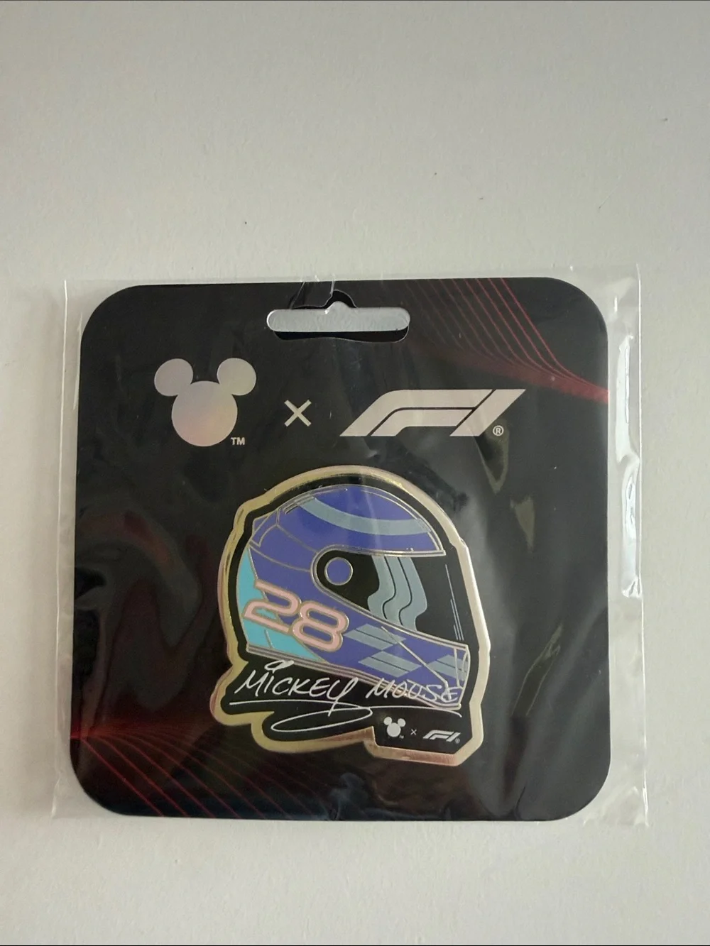Mickey x F1 Enamel Helmet Pin - official Disney